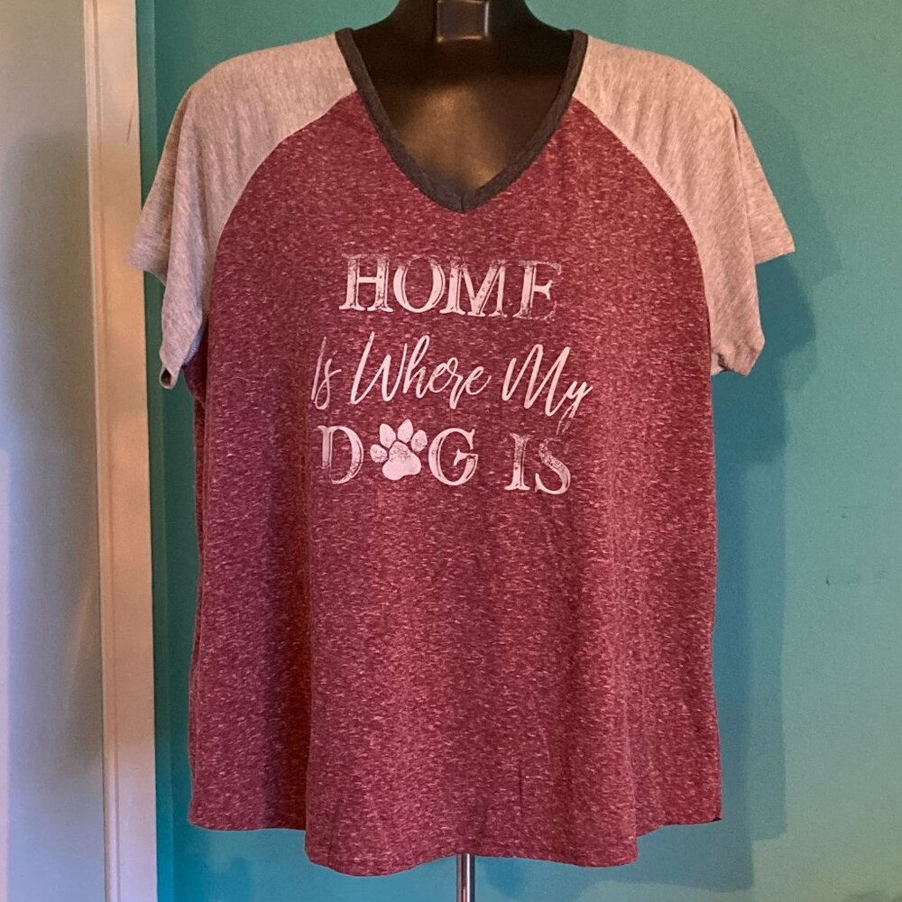 Maurices Home is Where my Dog is Baseball Style T-shirt